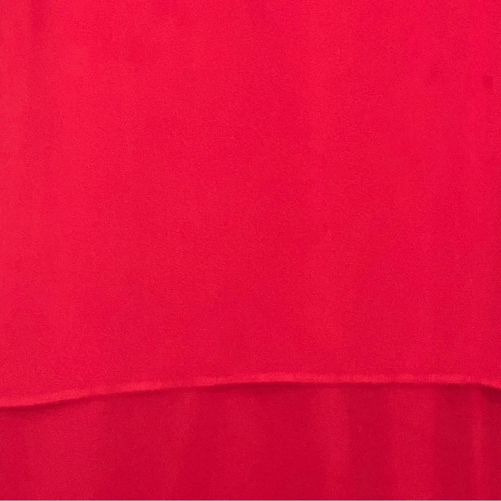 Micheal Michael Kors Womens Top 2X Red Solid 3/4 Sleeve V Neck Tiered Casual P11 - Picture 2 of 6